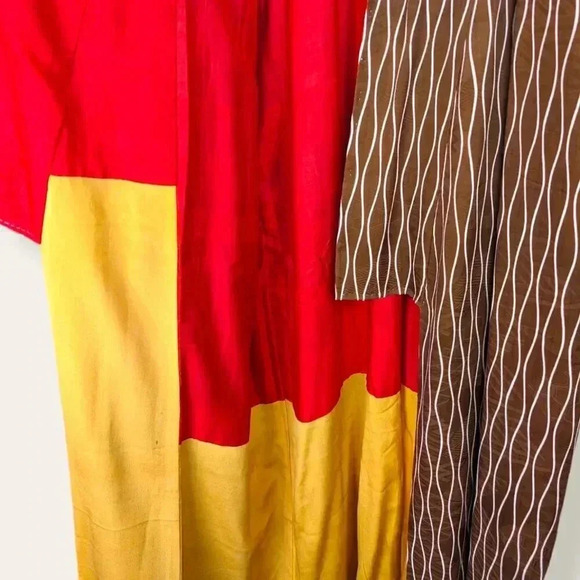 Vintage Silk Brown & White Kimono - Picture 9 of 12